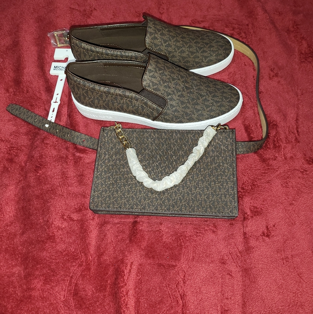 My shoes and fanny pack
